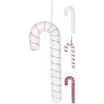 Suspension sucre d'orge de nol - 34 cm - rouge