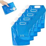 Osqi - lot de 5 bidons d'eau pliables de 10 l - sac � eau portable - avec couvercle �tanche - sans bpa ...