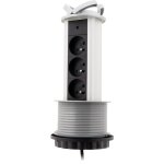 Bloc multiprise encastrable 3 prises 16a 2p + t 100mm - gris - otio