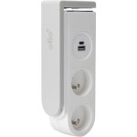Otio - bloc multiprise gekko clipsable - 2 prises + 2 ports usb - blanc
