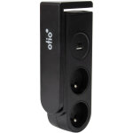 Otio - bloc multiprise gekko clipsable - 2 prises + 2 ports usb - noir