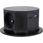 Otio - bloc multiprise encastrable 3 prises 16a 2p + t et 2usb - noir
