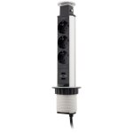 Otio - multiprise encastrable schuko 3x16a + 2 ports usb a - blanc / noir