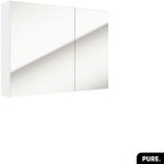 Otitec - armoire murale de salle de bain - avec miroir pure blanc 75 � 60 � 15