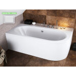 Otitec - baignoire d'angle - avec tablier blanc et repose t�te offert avita 150x75 - gauche - blanc