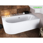 Otitec - baignoire d'angle - avec tablier blanc et repose t�te offert avita 160x75 - droite - blanc