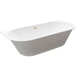 Otitec - baignoire à encastrer blanc brillant avec bonde dorée vica slim + 170x80 Otitec - baignoire à encastrer blanc brillant avec bonde dorée vica slim + 170x80