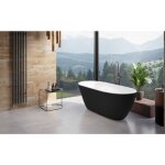 Otitec - baignoire îlot noir brillant avec bonde noir moya 160x68 Otitec - baignoire îlot noir brillant avec bonde noir moya 160x68
