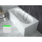 Otitec - baignoire rectangulaire blanche � encastrer + repose t�te - 160 x 75 - vitae slim - blanc