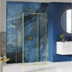 Otitec - cabine de douche 140x90 coulissante dore hawaii gold, accs de face