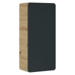 Otitec - caisson meuble haut de salle de bain - ch�ne artisanal dor� et noir mat - l35 - h75 - p22 - ...
