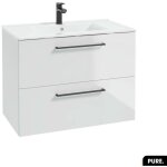 Ensemble meuble sous vasque avec vasque - siphon offert pure blanc 80 � 60 � 45