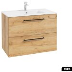 Ensemble meuble sous vasque avec vasque - siphon offert pure oak 80 � 60 � 45