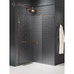 Otitec - paroi de douche  l'italienne 60 cm cuivre bross avec porte serviette tahiti copper brushed ...