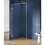 Otitec - paroi de douche  l'italienne 60 cm dor bross avec cadre bali gold brushed