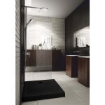 Otitec - receveur de douche en acrylique noir - structure en pierre - carr - jamaica - 90 x 90 - noir ...