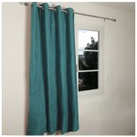 Secodir - ottawa - rideau thermique occultant jacquard 140x180 cm coloris - bleu canard