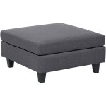 Ottoman pour canapé modulable en tissu gris foncé et bois d'eucalyptus taies amovibles unstad Ottoman pour canapé modulable en tissu gris foncé et bois d'eucalyptus taies amovibles unstad