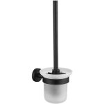 Oudee - porte - balai wc mural avec support, verre d�poli / noir mat 40502004 - kielle