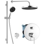 Oudee - set de douche avec mitigeur encastré, 2 sorties, avec accessoires et corps d'encastrement, chrome ... Oudee - set de douche avec mitigeur encastré, 2 sorties, avec accessoires et corps d'encastrement, chrome ...