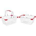 Lot de 2 paniers de courses en métal - jouets Lot de 2 paniers de courses en métal - jouets