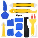 Outil de calfeutrage de joint en silicone 15 pi�ces, kit d'outils de lissage de joint de coulis - ahlsen ...