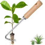 Outil de d�sherbage en acier inoxydable, d�sherbeur manuel herbe jardinage avec poign�e bois d�sherbeur ...