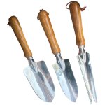 Outil de d�sherbage manuel avec poign�e en bois et t�te en acier inoxydable avec mesure, extracteur de ...