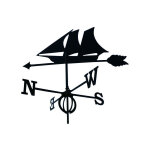 Girouette bateau en fer forg grand modle