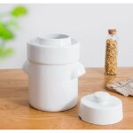 Outils et nature - pot à choucroute avec pierres lacto - fermentation 3l blanc Outils et nature - pot à choucroute avec pierres lacto - fermentation 3l blanc