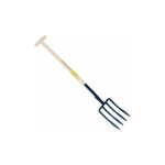 Outils perrin - fourche à bêcher à soie 4 dents spatulée manche béquille Outils perrin - fourche à bêcher à soie 4 dents spatulée manche béquille