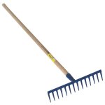 R�teau 14 dents droites soud�es manche 1, 5m, outil tremp� haute r�sistance, jardin, potager - outils ...