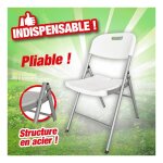 Outiror - chaise pliable structure acier, assise en rsine