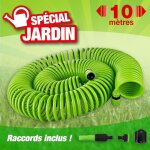 Tuyau d'arrosage spirale 10 mtres de long,