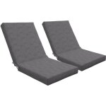 Outsunny - lot de 2 coussins galettes de chaise de jardin - dim. 112l x 51l x p. 8 cm - cordons attache ...