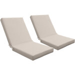 Lot de 2 coussins galettes de chaise de jardin - dim. 112l x 51l x �p. 8 cm - cordons attache - polyester ...