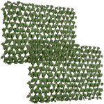 Lot de 2 haies artificielles feuilles de radis - treillis extensibles - brise - vue canisse vgtale ...