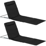 Lot de 2 tapis de plage rembourr� - matelas de plage - nattes de plage - dossier inclinable multi - positions ...