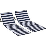 Outsunny - lot de 2 tapis de plage rembourr�s pliables - matelas de plage - dossier inclinable, rangement ...