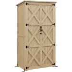 Outsunny - armoire de jardin abri de jardin 2 portes croisillons 2 tagres toit bitum bois sapin pr ...