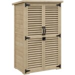 Armoire de jardin abri de jardin 2 portes persiennes 2 tagres toit bitum bois sapin pr - huil