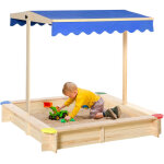 Outsunny bac � sable bois carr� avec couvercle dim. 1, 2l x 1, 2l x 1, 2h m - hauteur et inclinaison ...