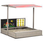 Outsunny - bac à sable bois carré dim. 1, 18l x 1, 13l x 1, 10h m - hauteur, inclinaison toit réglable, ... Outsunny - bac à sable bois carré dim. 1, 18l x 1, 13l x 1, 10h m - hauteur, inclinaison toit réglable, ...