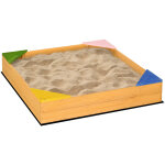 Bac à sable carré en bois pour enfants 4 assises en coin et film protection 109 x 109 x 19, 8 cm bois ... Bac à sable carré en bois pour enfants 4 assises en coin et film protection 109 x 109 x 19, 8 cm bois ...