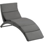 Outsunny - bain de soleil design contemporain - matelas grand confort inclus - rsine tresse gris
