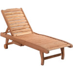 Bain de soleil transat style colonial dossier rglable 3 positions roulettes tablette support bois sapin ...