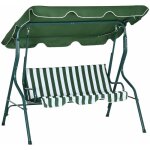 Balancelle de jardin 3 places coussins assise dossier vert blanc ray�