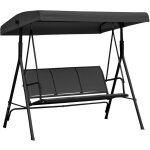 Balancelle de jardin 3 places grand confort toit inclinaison r�glable assise et dossier ergonomique acier ...