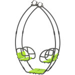 Balan�oire agr�s face � face enfant 3 � 6 ans - assises, dossiers, repose - pieds - acier gris pe vert ...