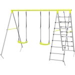 Outsunny - balanoire portique 4 agrs - 2 balanoires, 2 chelles - dim. 2, 6l x 1, 85l x 1, 8h m - ...